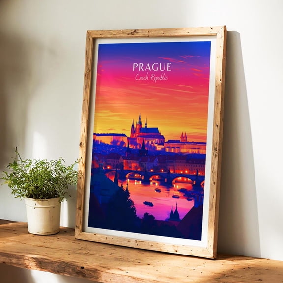 Prague Czech Republic Travel Gift Wall Art Decor Unframed Paper Print