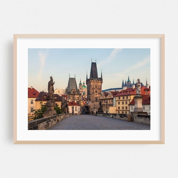 Prague Czechia Bridge Architecture Cityscape Travel Fine Scenic Cathedral Poster Unframed Paper Print