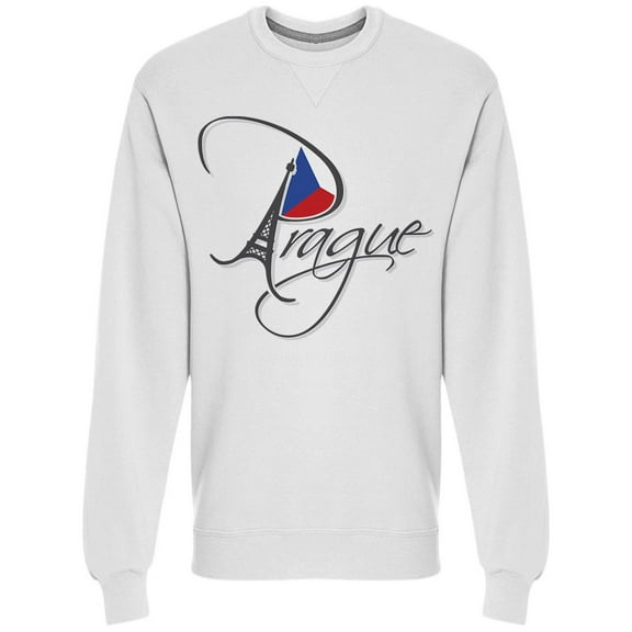 Prague Lettering Tower Sweatshirt Men -Image by Shutterstock, Male Large