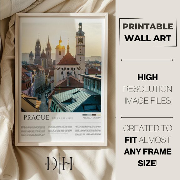 Prague Photo Poster: Czech Republic Travel Poster, Unframed Poster Size 8x12