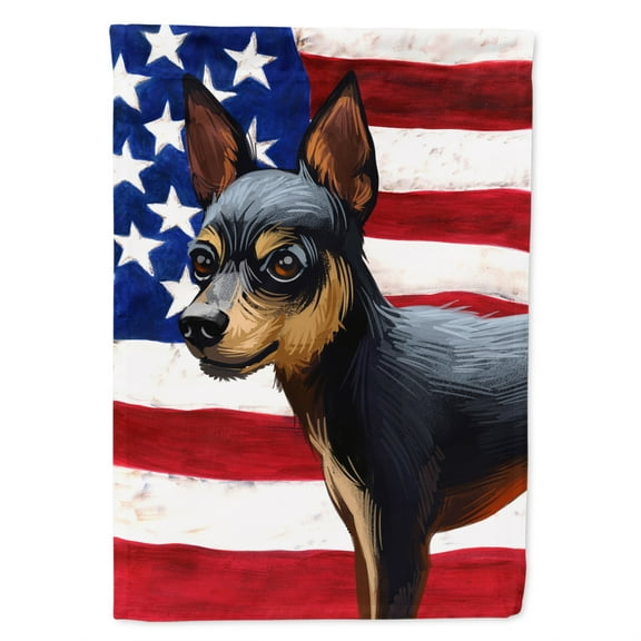 Prague Ratter Dog American Flag Flag Canvas House Size