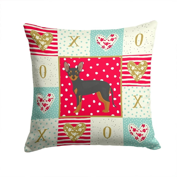 Prague Ratter Love Fabric Decorative Pillow Red