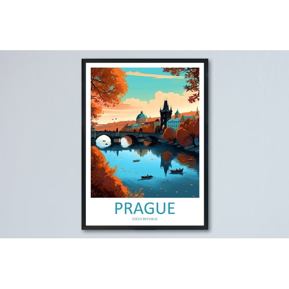 Prague Scenic Travel Landscape Czech Republic City Wall Decor Unframed Paper Print