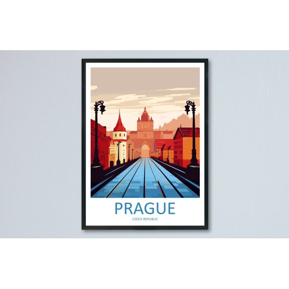 Prague Scenic Travel Landscape Czech Republic Room Wall Decor Unframed Paper Print