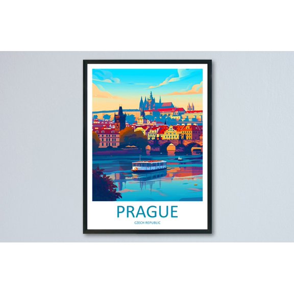 Prague Scenic Travel Landscape Czech Republic Wall Decor Unframed Paper Print