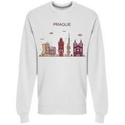 Prague Skyline Trendy Sweatshirt Men -Image by Shutterstock, Male 3X-Large