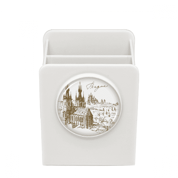Prague Square Czech Republic Landmark Desk Pencil Holder Cup Pen Organizer