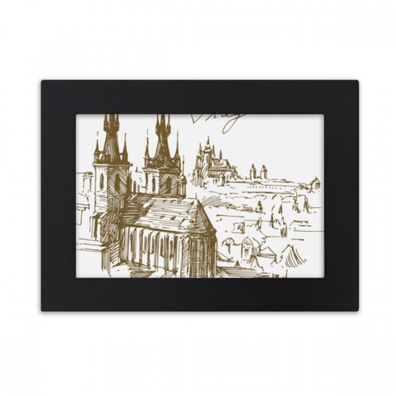 Prague Square Czech Republic Landmark Desktop Photo Frame Ornaments Picture Art Painting