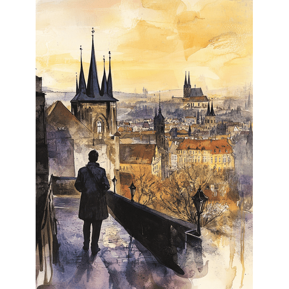 Prague Sunset Cityscape Canvas Print/Wall Art Perfect for Living Room Bedroom Office Hallway and Dining Room Decoration.