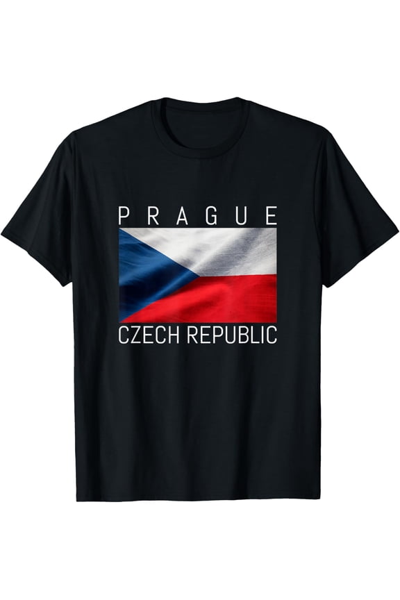 Prague T-Shirt nice Flag of Czech Republic Souvenir