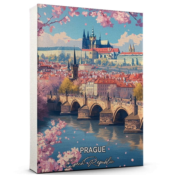 Prague Travel Canvas Wall Art  Czech Republic Canvas  Travel-Inspired Scene That Brings Peace, Color, and Culture Into Your Space