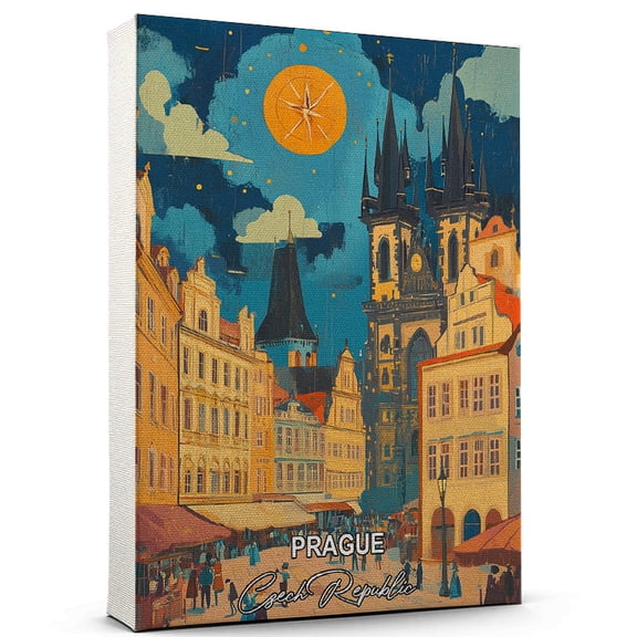 Prague Travel Canvas Wall Art  Czech Republic Canvas  Travel-Inspired Scene That Brings Peace, Color, and Culture Into Your Space