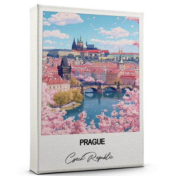 Prague Travel Canvas Wall Art Nature-Inspired Travel Decor with Scenic Views Czech Republic Canvas Wall Print A Captivating Gift for Adventure Seekers