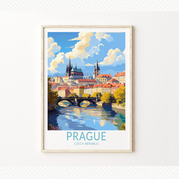 Prague Travel Poster, Prague Wall Art, Poster Only