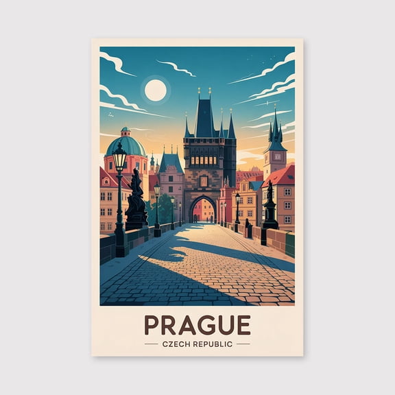 Prague Travel Print Canvas Wall Art, Prague Wall Hanging Home decor Prague Canvas Art, Czech Republic Art Canvas Prague Art Decor-1WN3001