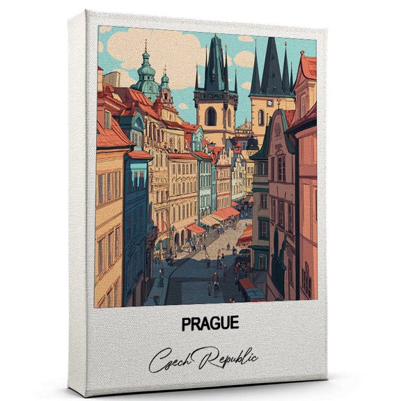 Prague Travel Wall Decor  Scenic Travel Canvas Print of Czech Republic Canvas  Beautiful Gift for Home, Office, or Living Space