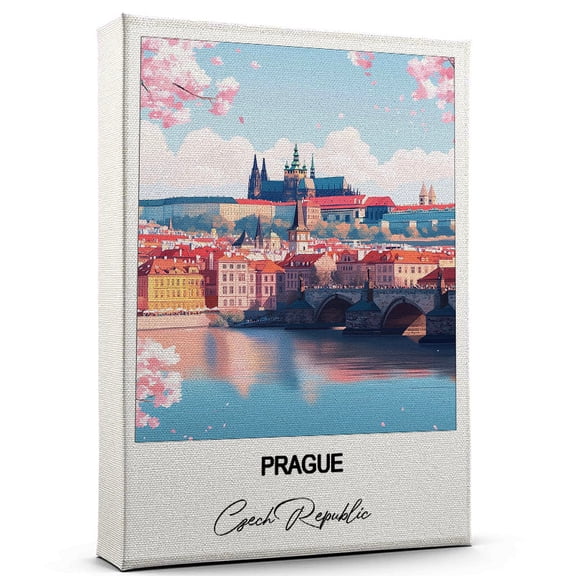 Prague Travel Wall Decor  Scenic Travel Canvas Print of Czech Republic Canvas  Beautiful Gift for Home, Office, or Living Space