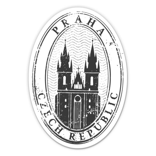 Praha Prague Czech Republic - 3" Vinyl Sticker - For Car Laptop Water Bottle Phone - Waterproof Decal