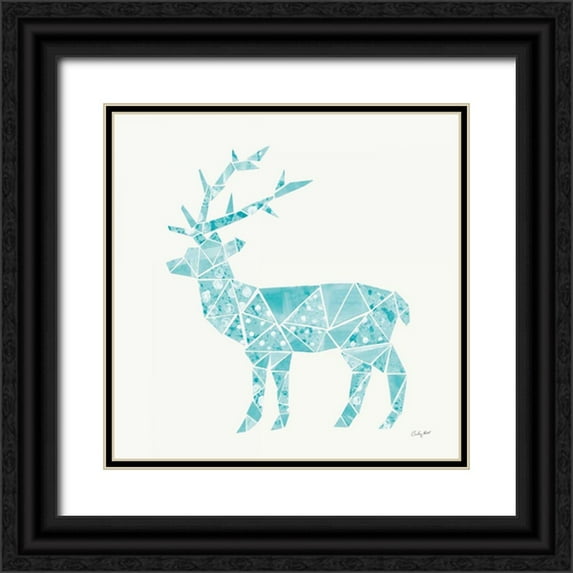 Prahl, Courtney 12x12 Black Ornate Wood Framed with Double Matting Museum Art Print Titled - Geometric Animal IV