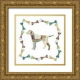 thumbnail image 1 of Prahl, Courtney 12x12 Gold Ornate Wood Framed with Double Matting Museum Art Print Titled - Good Dog II Sq with Border, 1 of 4