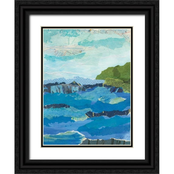 Prahl, Courtney 12x14 Black Ornate Wood Framed with Double Matting Museum Art Print Titled - Abstract Coastal IV
