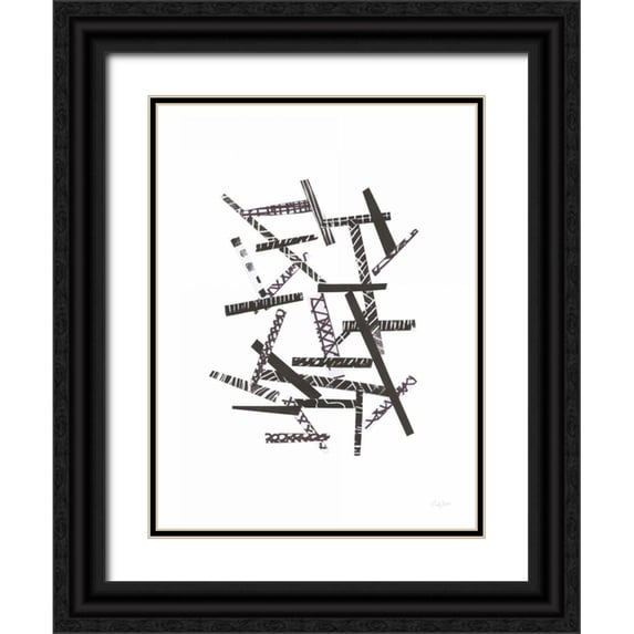 Prahl, Courtney 12x14 Black Ornate Wood Framed with Double Matting Museum Art Print Titled - Pick Up Sticks I
