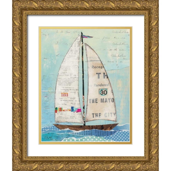 Prahl, Courtney 12x14 Gold Ornate Wood Framed with Double Matting Museum Art Print Titled - At the Regatta III