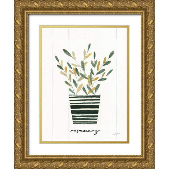 Prahl, Courtney 12x14 Gold Ornate Wood Framed with Double Matting Museum Art Print Titled - Herb Garden V