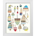 thumbnail image 1 of Prahl, Courtney 12x14 White Modern Wood Framed Museum Art Print Titled - Lobster Buoys on White, 1 of 4