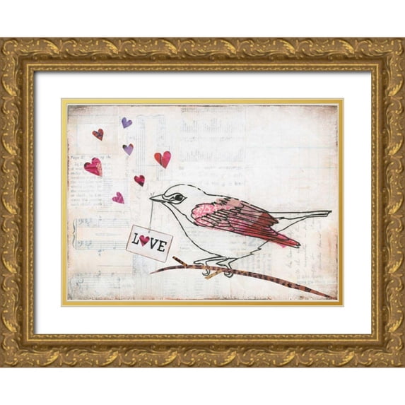 Prahl, Courtney 14x11 Gold Ornate Wood Framed with Double Matting Museum Art Print Titled - Love Birds II