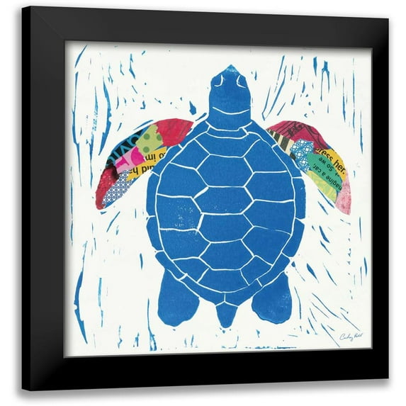 Prahl, Courtney 15x15 Black Modern Framed Museum Art Print Titled - Sea Creature Turtle Color