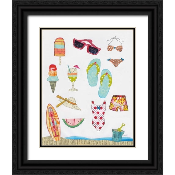 Prahl, Courtney 15x18 Black Ornate Wood Framed with Double Matting Museum Art Print Titled - At the Beach II v2