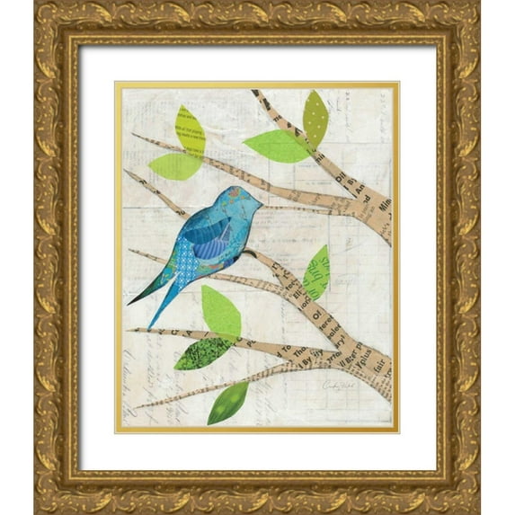 Prahl, Courtney 15x18 Gold Ornate Wood Framed with Double Matting Museum Art Print Titled - Birds in Spring I