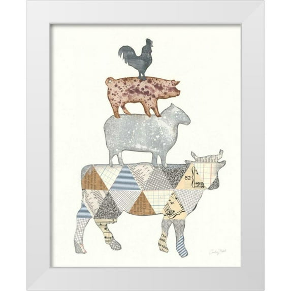 Prahl, Courtney 15x18 White Modern Wood Framed Museum Art Print Titled - Farm Sweet Farm Element V
