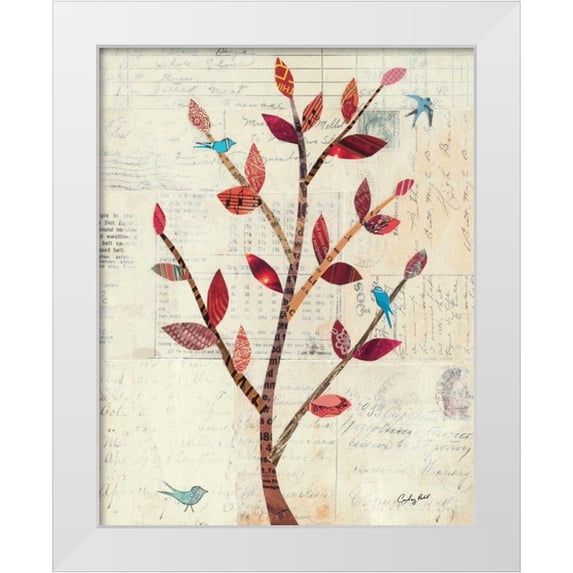 Prahl, Courtney 15x18 White Modern Wood Framed Museum Art Print Titled - Red Leaf Tree no Border