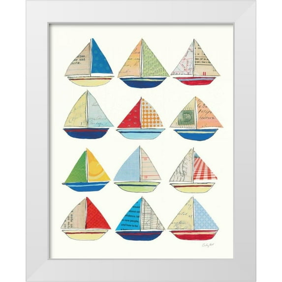Prahl, Courtney 15x18 White Modern Wood Framed Museum Art Print Titled - Wind and Waves VII