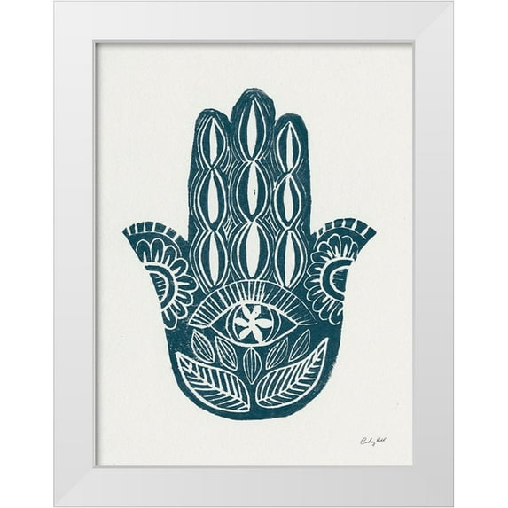 Prahl, Courtney 19x24 White Modern Wood Framed Museum Art Print Titled - Hamsa II