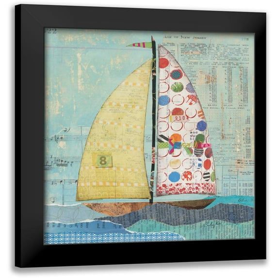 Prahl, Courtney 20x20 Black Modern Framed Museum Art Print Titled - At the Regatta I Sail Sq
