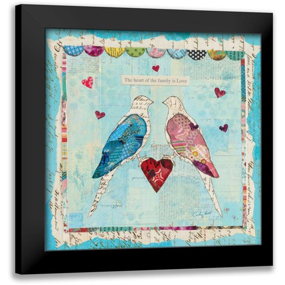 Prahl, Courtney 20x20 Black Modern Framed Museum Art Print Titled - Love Birds Square