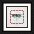 thumbnail image 1 of Prahl, Courtney 20x20 Black Ornate Wood Framed with Double Matting Museum Art Print Titled - Dragonfly Stamp Bright, 1 of 4