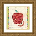 thumbnail image 1 of Prahl, Courtney 20x20 Gold Ornate Wood Framed with Double Matting Museum Art Print Titled - Fruit Collage I - Apple, 1 of 4