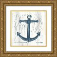thumbnail image 1 of Prahl, Courtney 20x20 Gold Ornate Wood Framed with Double Matting Museum Art Print Titled - Nautical Collage III On White Wood, 1 of 4