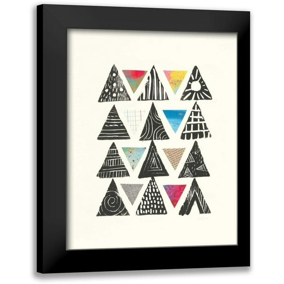 Prahl, Courtney 20x24 Black Modern Framed Museum Art Print Titled - Triangles with Border