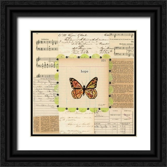 Prahl, Courtney 26x26 Black Ornate Wood Framed with Double Matting Museum Art Print Titled - Hope Butterfly