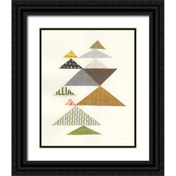 Prahl, Courtney 26x32 Black Ornate Wood Framed with Double Matting Museum Art Print Titled - Modern Abstract Triangles II
