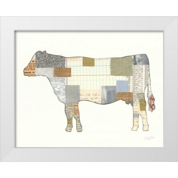 Prahl, Courtney 32x26 White Modern Wood Framed Museum Art Print Titled - Farm Sweet Farm Element II