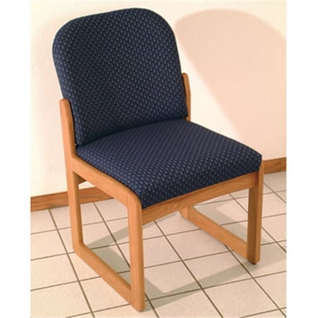 Prairie Armless Guest Chair in Medium Oak - Arch Blue