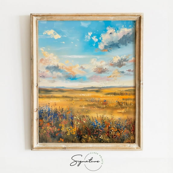 Prairie Art, Wildflower Meadow Landscape Rustic Field Wall Art, Serene Meadow Decor, Nature Inspired Artwork, Floral Wall Art 512 Home Decor, 16x24 UNFRAMED