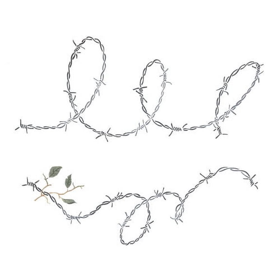 Prairie Barb Wire Fence Wall Stencil - DEE658 by DeeSigns