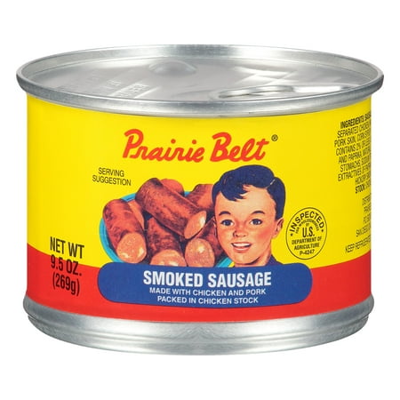Prairie Belt Smoked Sausage, Convenient Pull-Top Shelf Stable Can, 9.5 oz